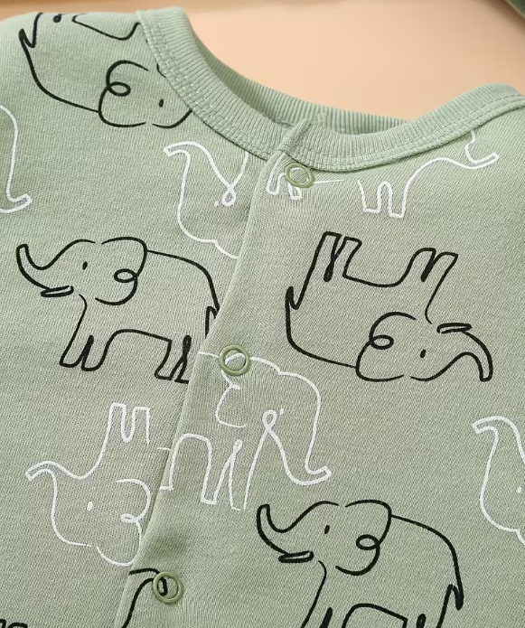 Primera muda 8 piezas estampada elefante para niño