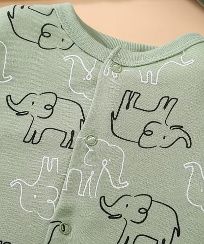 Primera muda 8 piezas estampada elefante para niño