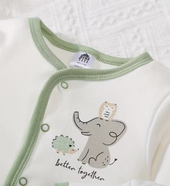 Primera muda 8 piezas estampada elefante para niño