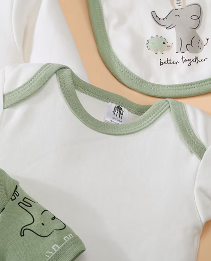 Primera muda 8 piezas estampada elefante para niño