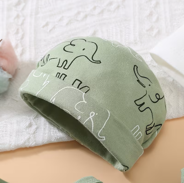 Primera muda 8 piezas estampada elefante para niño