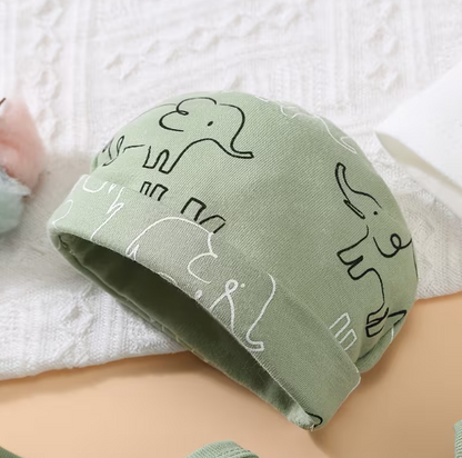 Primera muda 8 piezas estampada elefante para niño
