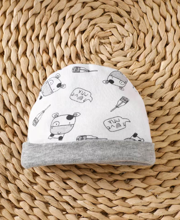 Primera muda 8 piezas estampada vaquita para bebé