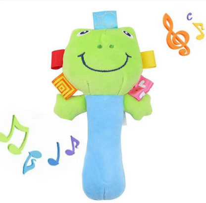 Sonajero tipo maraca en felpa para bebé