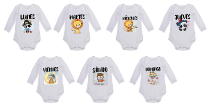 Semanario de bodies personalizados para bebé