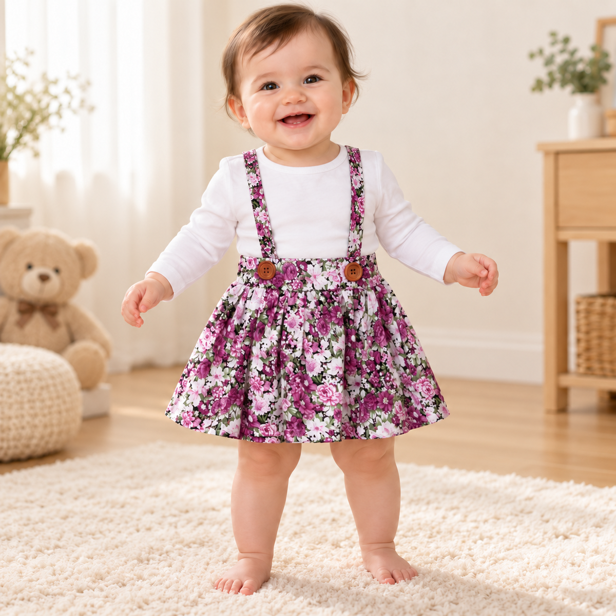 Jardinera estampada para niña
