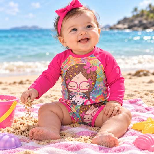 Traje de baño 2 piezas estampado para bebés y niñas