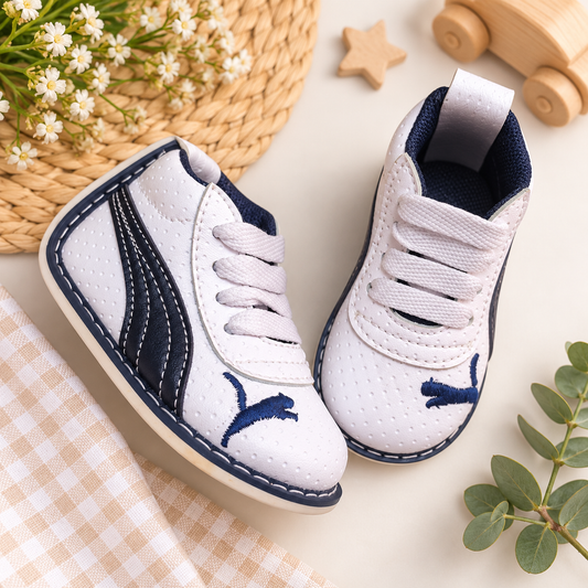 Tenis no tuerce blanco para niño