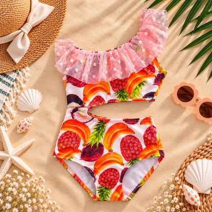 Traje de baño enterizo con bolero para niña