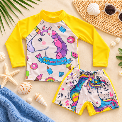 Traje de baño 2 piezas estampado para bebés y niñas
