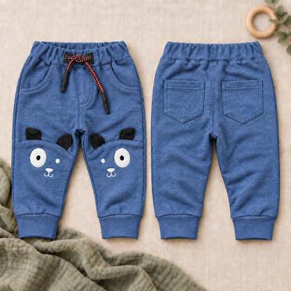 Jogger en algodón con aplique para bebé-niño