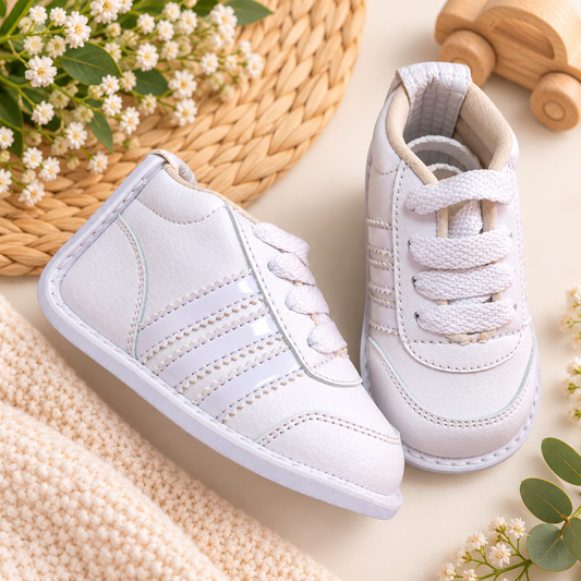 Tenis no tuerce blanco infantil