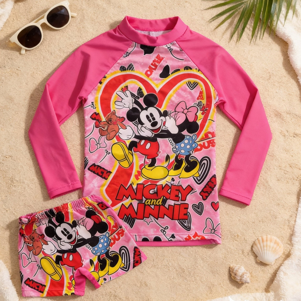 Traje de baño 2 piezas estampado para bebés y niñas