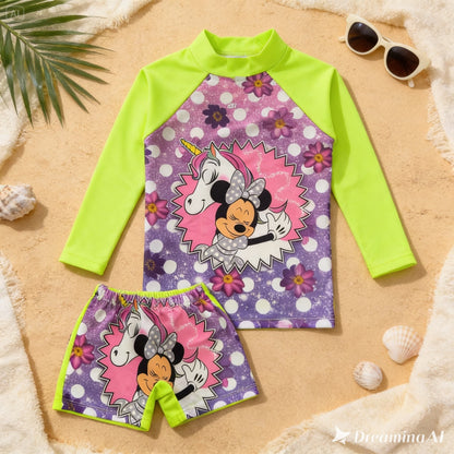 Traje de baño 2 piezas estampado para bebés y niñas