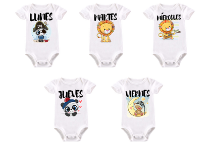 Semanario de bodies personalizados para bebé